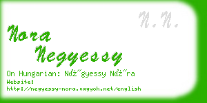 nora negyessy business card